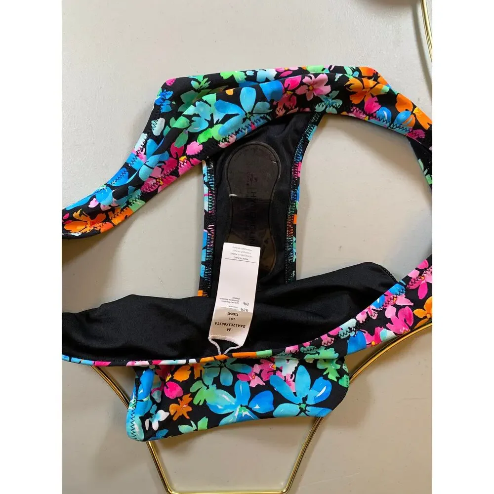 NWT Floral Multicolor Cupshe Bikini Size Medium w/ Crisscross Back - Picture 9 of 10